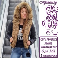 Дамско яке с пух, City Angels Jeans, Черно, 6857